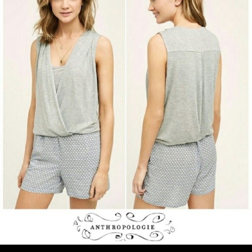 Anthropologie HEI HEI Grey Casual Romper